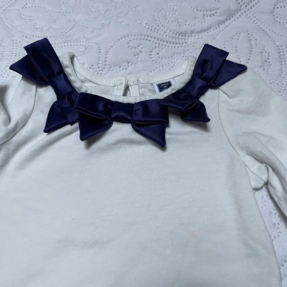 Janie And Jack Bow Top And Satin Skirt Outfit Size 6-12m